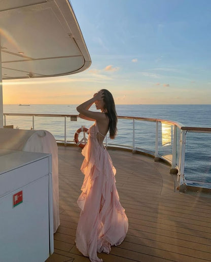 Strapless Ruffle Tiered Maxi Dress