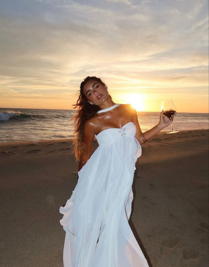 Strapless Ruffle Tiered Maxi Dress