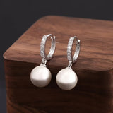 Aretes Colgantes de Perla Geometric