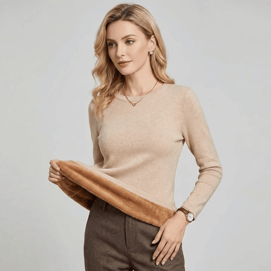Plush Fleece Round Neck Long Sleeve Top