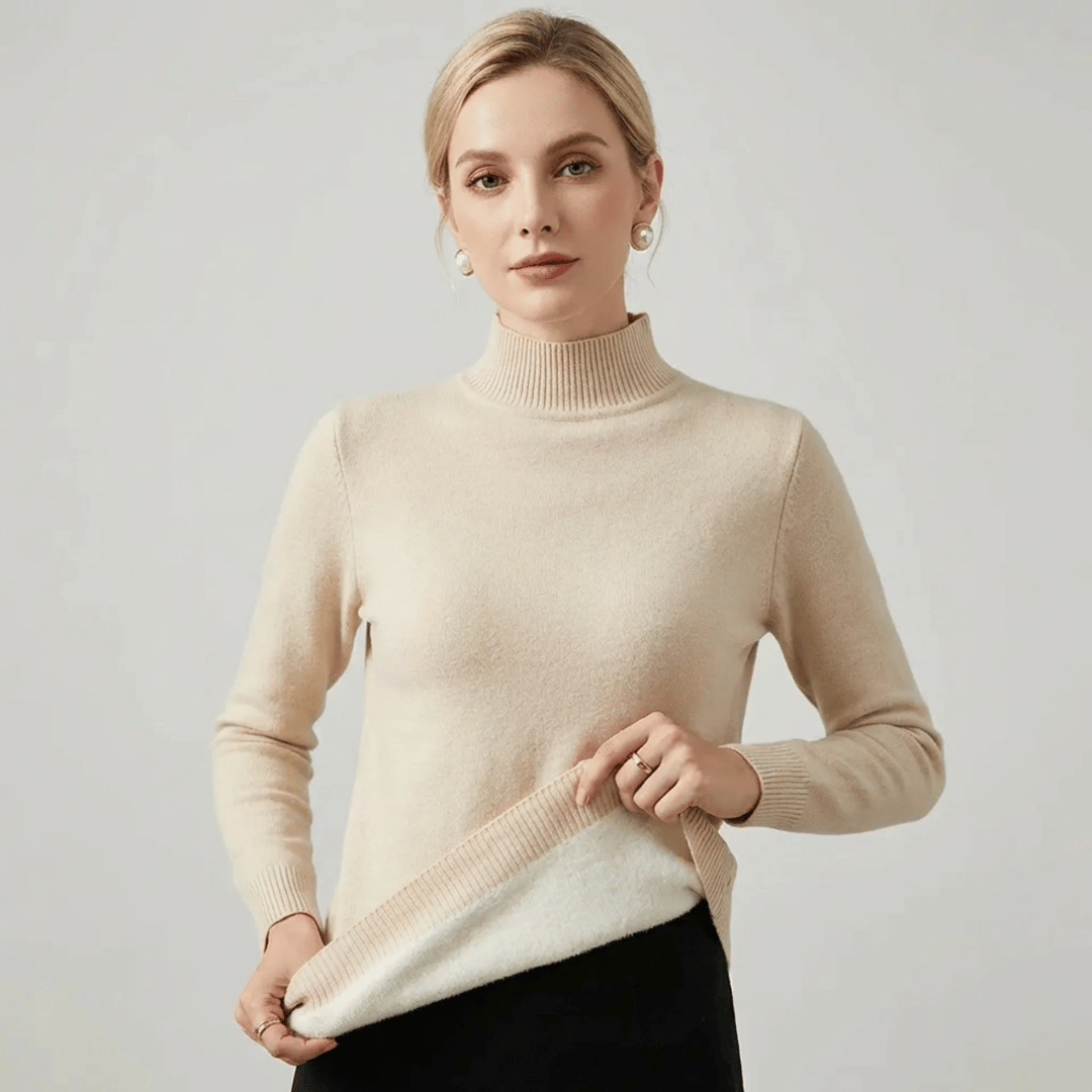 Ribbed Mock Neck Cropped Sweater