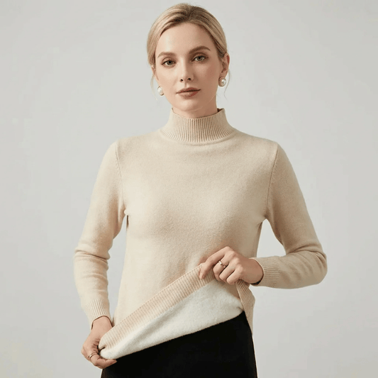 Ribbed Mock Neck Cropped Sweater
