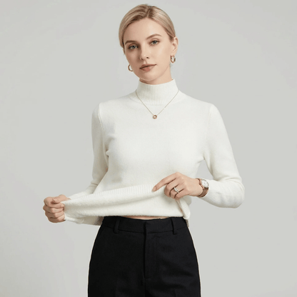 Ribbed Mock Neck Cropped Sweater