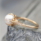 Anillo de Perla de Cristal Delicate