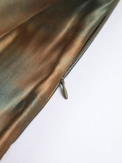 Satin Open-Back Watercolour Print Slip Dress