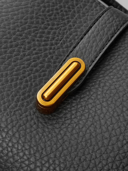 Textured Leather Top-Handle Bag - Divine