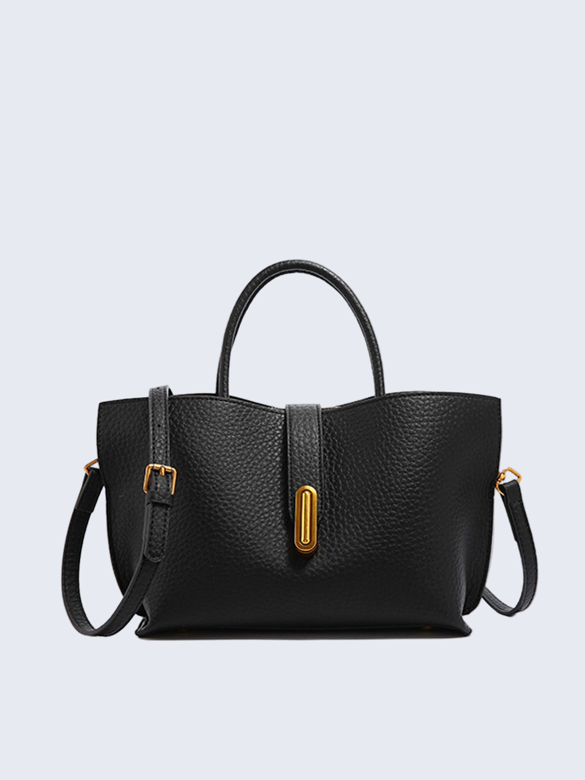 Textured Leather Top-Handle Bag - Divine