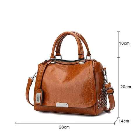 Women's Genuine Leather Handbag - Victorie