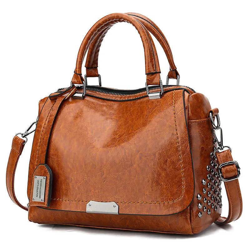Women's Genuine Leather Handbag - Victorie