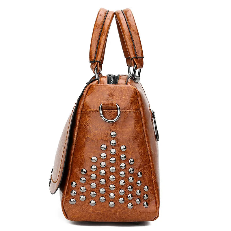 Women's Genuine Leather Handbag - Victorie
