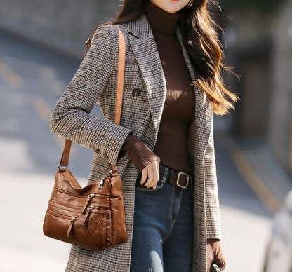 Genuine Leather Crossbody Bag - Madrid