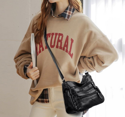Genuine Leather Crossbody Bag - Madrid