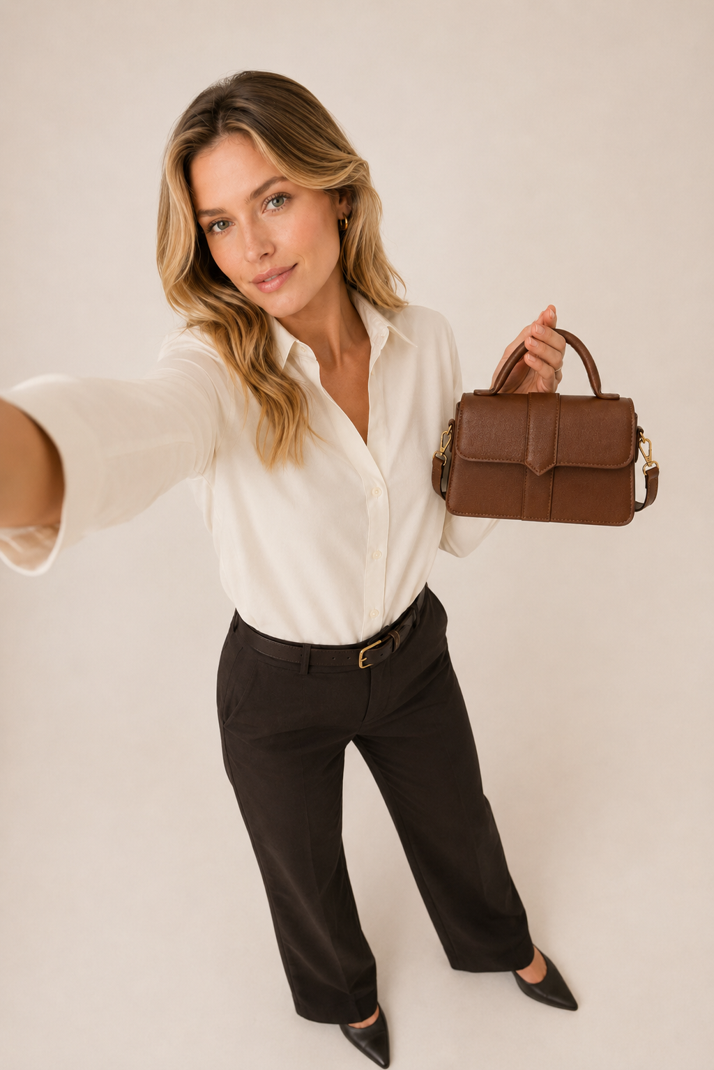 Women's Genuine Leather Handbag with Structured Top Handle – Amelia