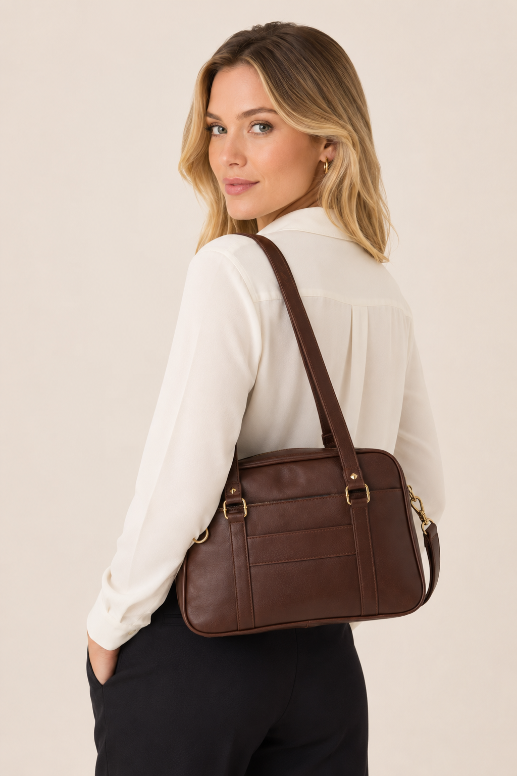 Women's Structured Genuine Leather Crossbody Bag – Windsor
