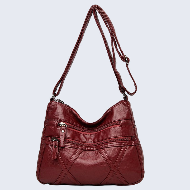 Genuine Leather Crossbody Bag - Madrid
