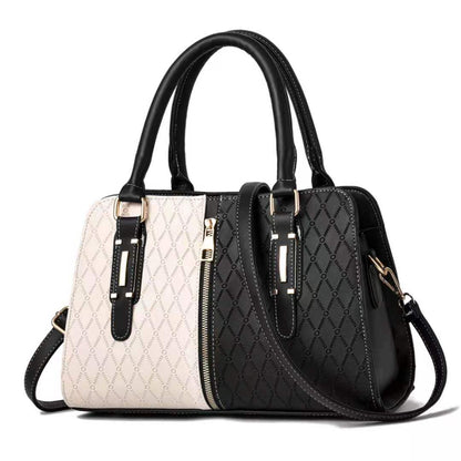 Women's Leather Handbag - Duo Elegance