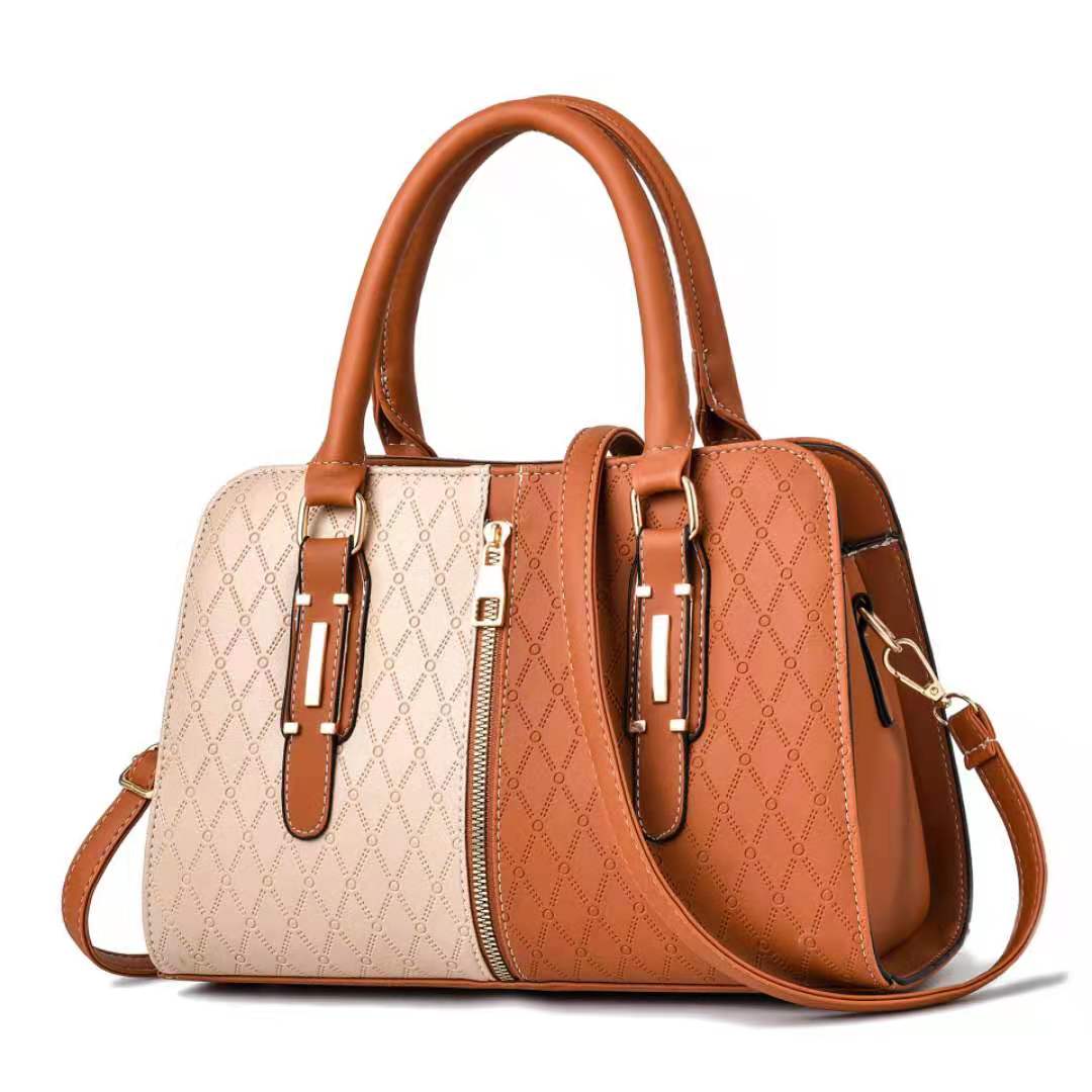 Women's Leather Handbag - Duo Elegance