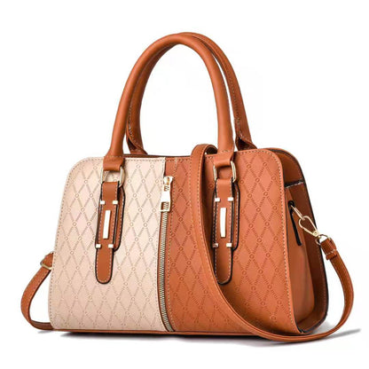 Women's Leather Handbag - Duo Elegance