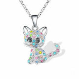 Collar de Circonita Plata Baby Kittens Coloured