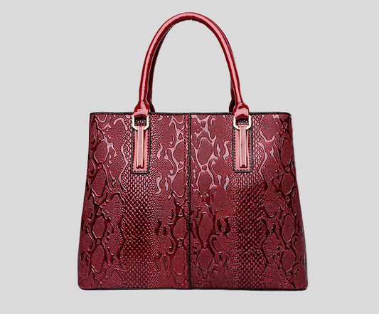 Women's Leather Handbag - Intrecciato