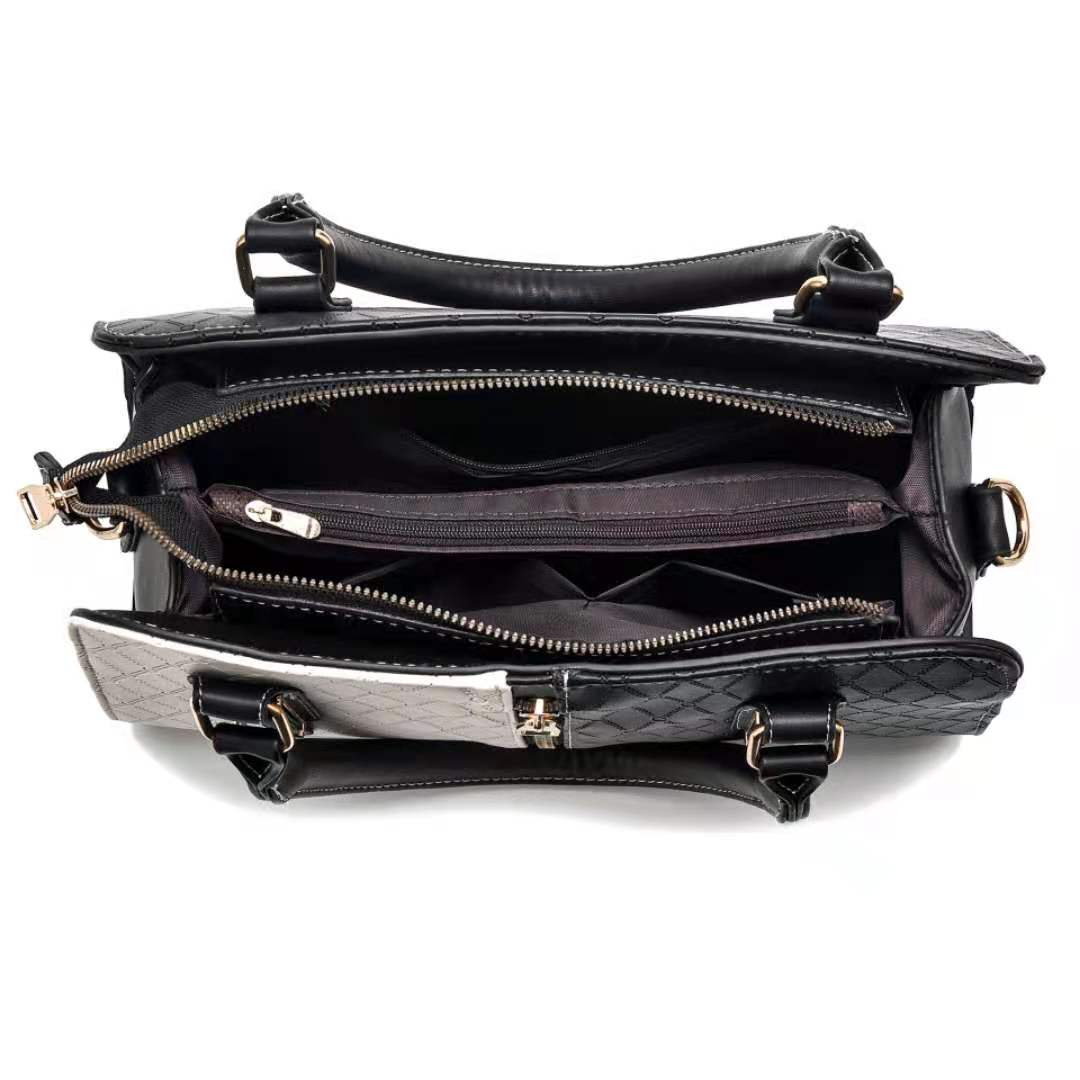 Women's Leather Handbag - Duo Elegance