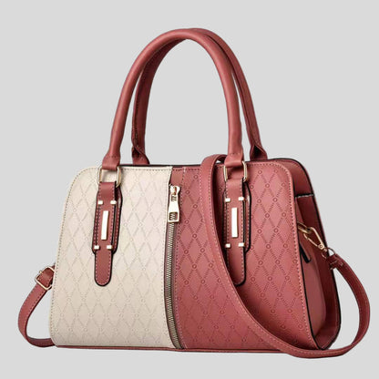 Women's Leather Handbag - Duo Elegance