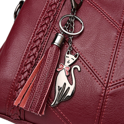 Women's Leather Handbag - Paris