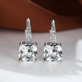 Mystic Stone Hoop Earrings | White Gold