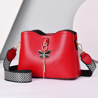 Women's Leather Handbag - Butterfly