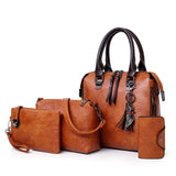 Premium Leather Kit - Bag + Wallet + Clutch + Complimentary Pouch