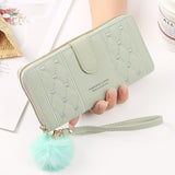 Women's Embroidered Puffer Leather Wallet - Lilie