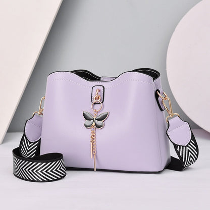 Women's Leather Handbag - Butterfly