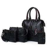 Premium Leather Kit - Bag + Wallet + Clutch + Complimentary Pouch