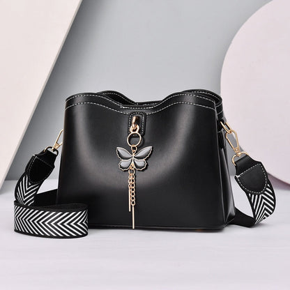 Women's Leather Handbag - Butterfly