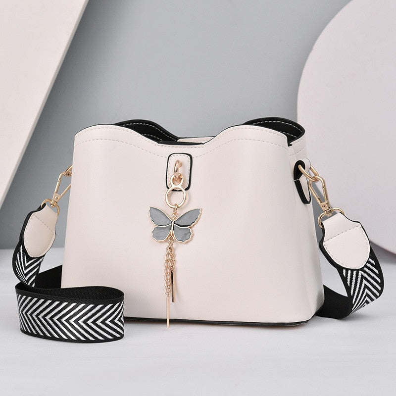 Women's Leather Handbag - Butterfly