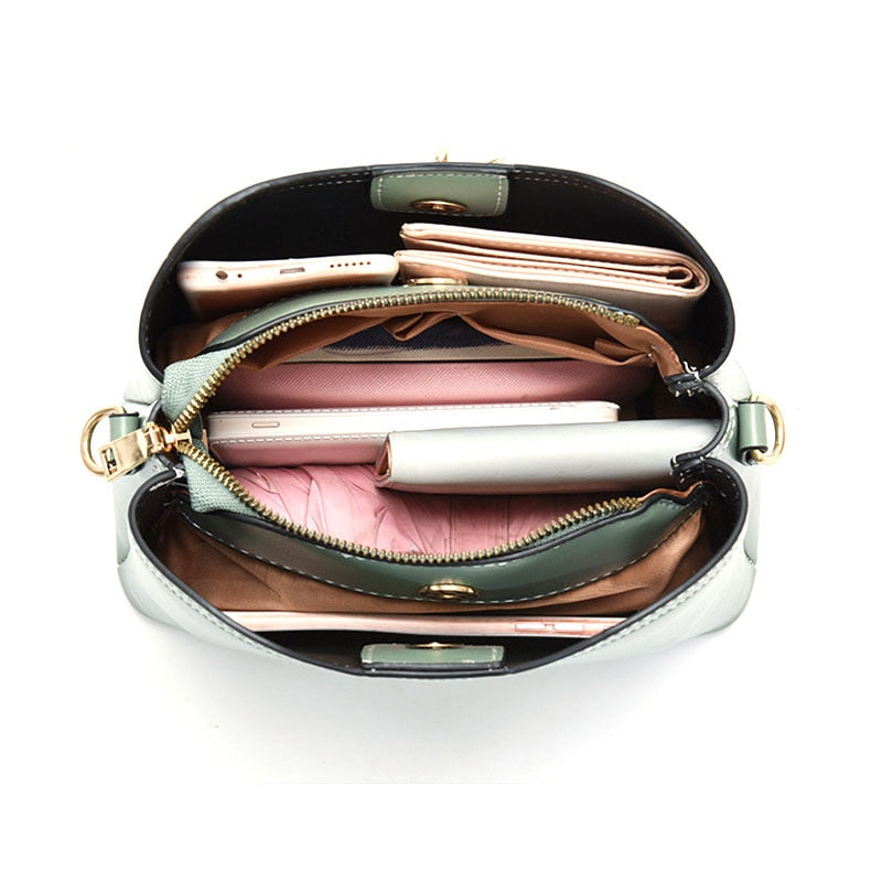 Women's Leather Handbag - Butterfly