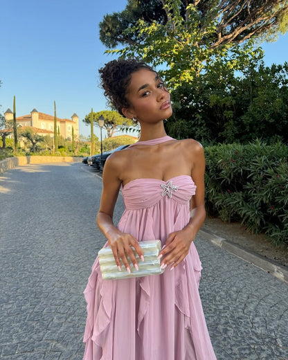 Strapless Ruffle Tiered Maxi Dress