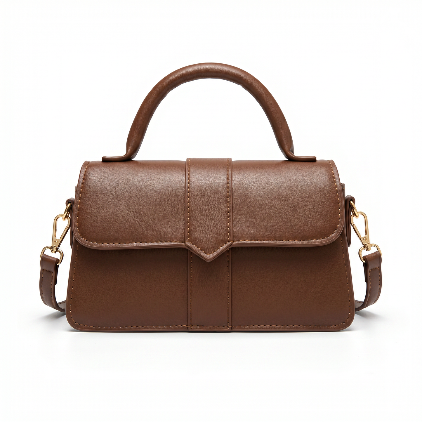 Women's Genuine Leather Handbag with Structured Top Handle – Amelia