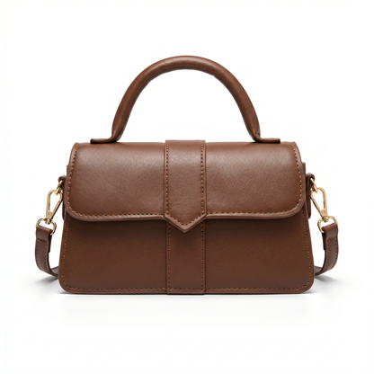 Women's Genuine Leather Handbag with Structured Top Handle – Amelia