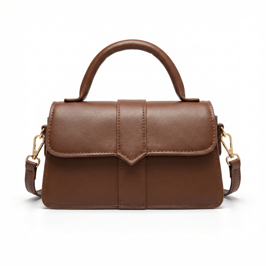 Women's Genuine Leather Handbag with Structured Top Handle – Amelia