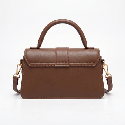 Women's Genuine Leather Handbag with Structured Top Handle – Amelia