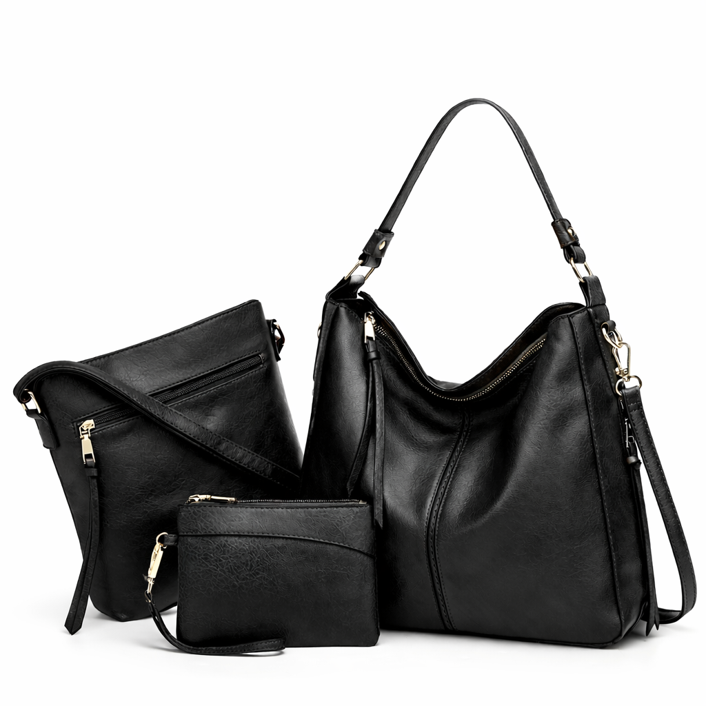 Premium Leather 3-in-1 Women's Bag Set: Hobo, Crossbody, and Clutch – Corsica