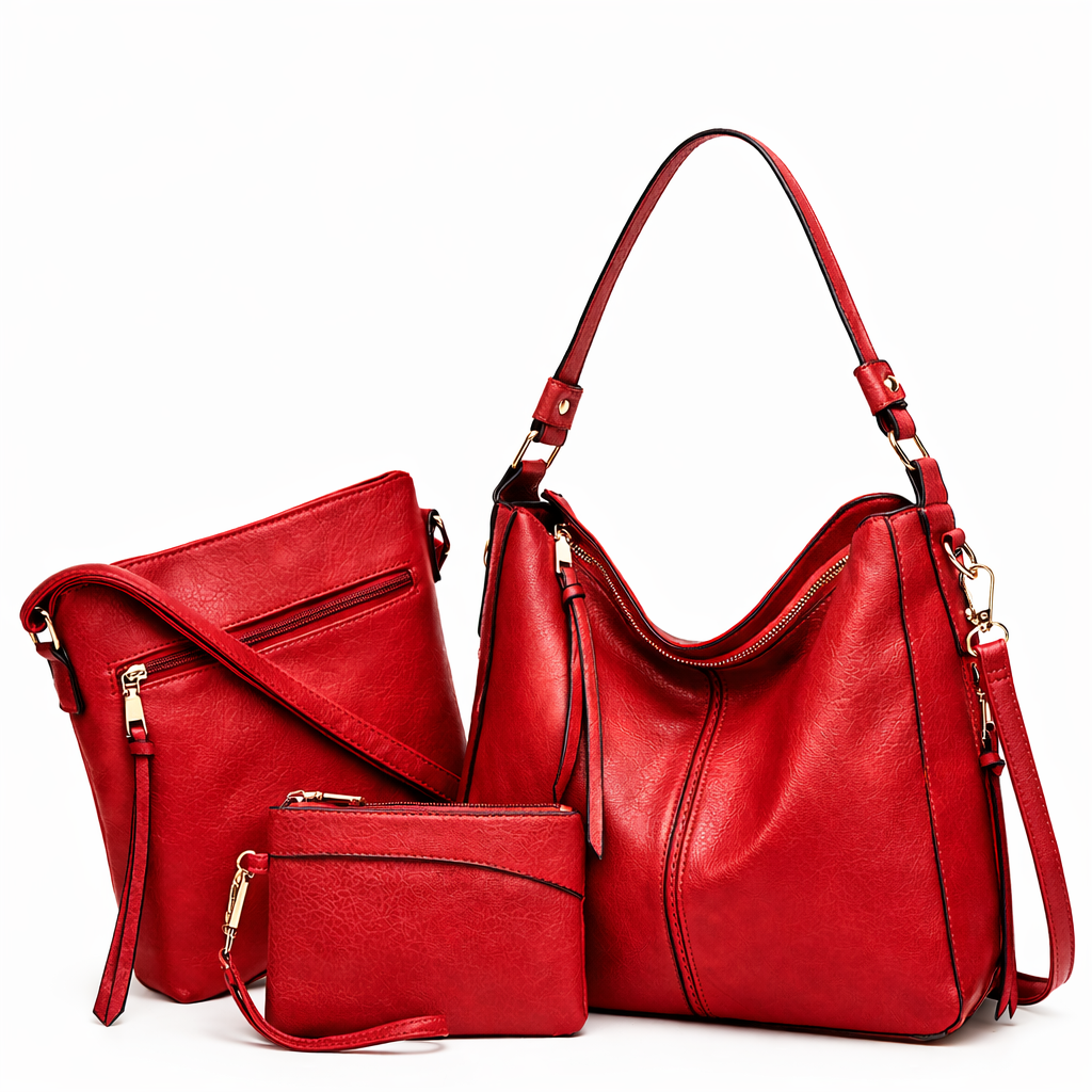 Premium Leather 3-in-1 Women's Bag Set: Hobo, Crossbody, and Clutch – Corsica