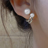 Aretes Llamativos de Perla Double