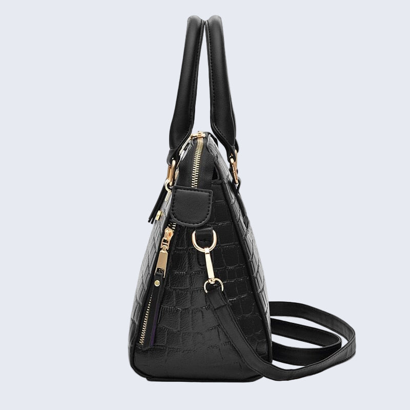 Crocodile-Effect Leather Bag – Glamour