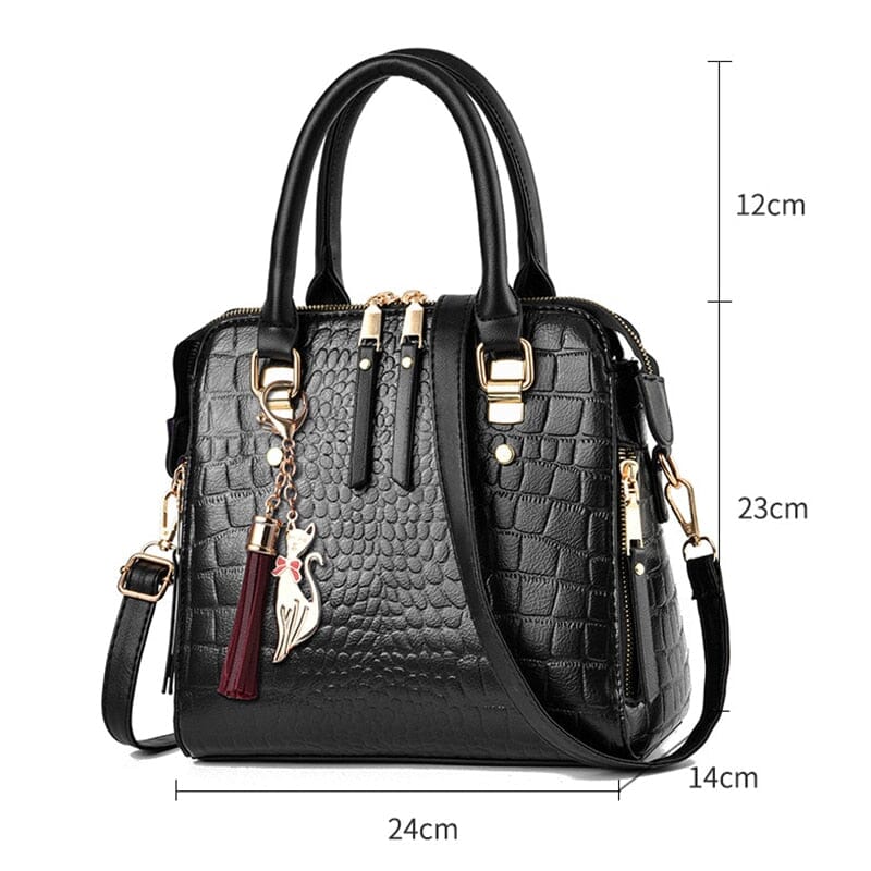 Crocodile-Effect Leather Bag – Glamour