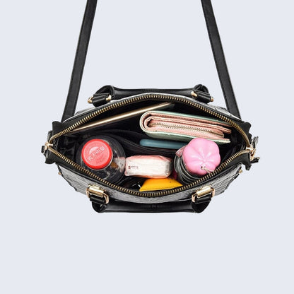 Crocodile-Effect Leather Bag – Glamour