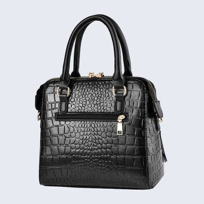 Crocodile-Effect Leather Bag – Glamour