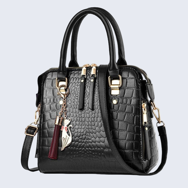 Crocodile-Effect Leather Bag – Glamour