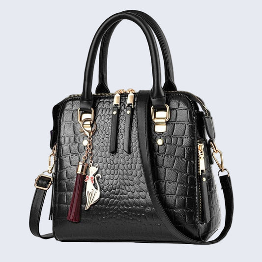 Crocodile-Effect Leather Bag – Glamour